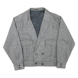 Mens Grey Button Jacket M Polyester Blend Classic Plain Button Closure Stylish
