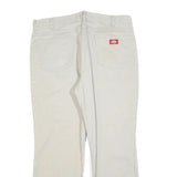 DICKIES Mens Jeans Beige Regular Straight Denim W36 L30 Workwear Casual Zip