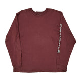 Carhartt Long Sleeve T-Shirt - XL Burgundy Cotton