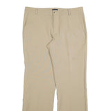 TIDE Mens Regular Beige Polyester Blend Zip Closure Trousers W35 L34 Chino Style
