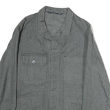 WORKER Mens Grey Cotton Jacket L Woven Zip Closure Utility Casual Workwear