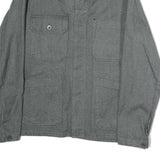 WORKER Mens Grey Cotton Jacket L Woven Zip Closure Utility Casual Workwear