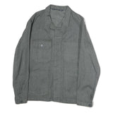 WORKER Mens Grey Cotton Jacket L Woven Zip Closure Utility Casual Workwear
