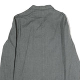 WORKER Mens Grey Cotton Jacket L Woven Zip Closure Utility Casual Workwear