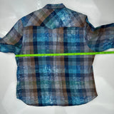 True Religion Checked Flannel Shirt - XL Blue Cotton