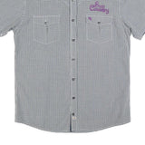 SORBINO VINTAGE Mens Blue & White Check Shirt XL Casual Cotton Blend Short