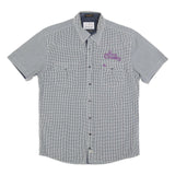 SORBINO VINTAGE Mens Blue & White Check Shirt XL Casual Cotton Blend Short