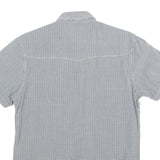 SORBINO VINTAGE Mens Blue & White Check Shirt XL Casual Cotton Blend Short