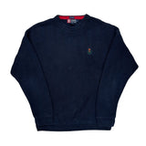 Chaps Ralph Lauren Herringbone Sweater - Large Navy Cotton