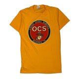 United States Marines Ocs Quantico, Va Anvil Graphic T-Shirt - Medium Yellow Cotton Blend