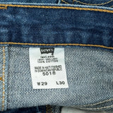 501 Levis Jeans - 29W 30L Dark Wash Cotton