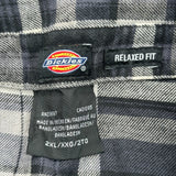 Dickies Checked Flannel Shirt - 2XL Black & White Cotton