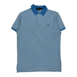 Polo By Ralph Lauren Striped Polo Shirt - Medium Blue Cotton