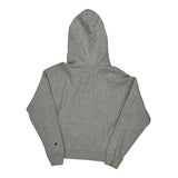 Vintage Reverse Weave Champion Hoodie - Medium Grey Cotton Blend
