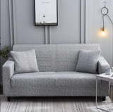 Anyseat Textured Gray White Textured Geometric Pattern Sofa Cover – Stretchable Slipcover for Living Room Chair Protection
