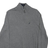 NAUTICA Mens Grey Patterned Pullover Crew Neck Basic Knit S Cotton Blend Jumper