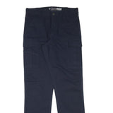 CARHARTT Mens Relaxed Navy Blue Cargo Trousers W32 L34 Cotton Blend Zip