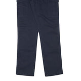 CARHARTT Mens Relaxed Navy Blue Cargo Trousers W32 L34 Cotton Blend Zip