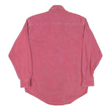 Mens Red Plain Casual Shirt S Button-Down Collar Cotton Blend Long Sleeve