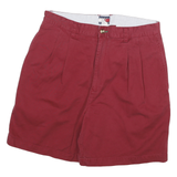 TOMMY HILFIGER Mens Shorts Red Casual Classic L W30 Cotton Blend