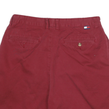TOMMY HILFIGER Mens Shorts Red Casual Classic L W30 Cotton Blend