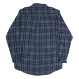 RED HEAD Mens Blue Check Shirt L Button-Down Collar Long Sleeve Casual