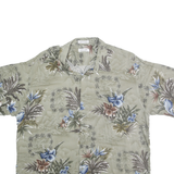 PIERRE CARDIN Mens Beige Floral Rayon Shirt 2XL Short Sleeve Tropical Print