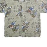 PIERRE CARDIN Mens Beige Floral Rayon Shirt 2XL Short Sleeve Tropical Print