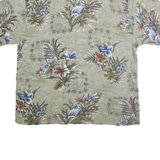 PIERRE CARDIN Mens Beige Floral Rayon Shirt 2XL Short Sleeve Tropical Print