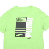 PUMA Mens Green Graphic Modern T-Shirt M Short Sleeve Crew Neck Cotton Blend