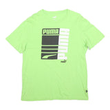 PUMA Mens Green Graphic Modern T-Shirt M Short Sleeve Crew Neck Cotton Blend