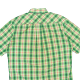 TOMMY HILFIGER Mens Green & Orange Check Shirt M Short Sleeve Button-Down Casual