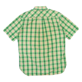 TOMMY HILFIGER Mens Green & Orange Check Shirt M Short Sleeve Button-Down Casual