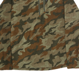 STARTER Mens Green & Brown Camo 1/4 Zip L Polyester Sweatshirt Outdoor Casual