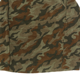 STARTER Mens Green & Brown Camo 1/4 Zip L Polyester Sweatshirt Outdoor Casual