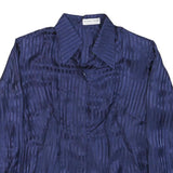 HUONG TRAM Womens Blue Printed Shirt Long Sleeve Collared Size S Rayon Satin
