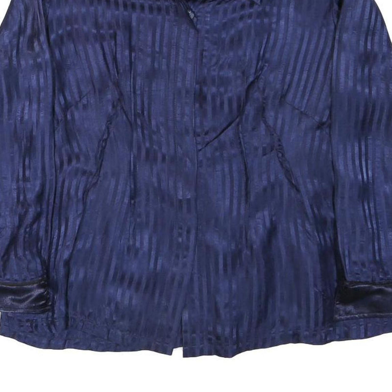 HUONG TRAM Womens Blue Printed Shirt Long Sleeve Collared Size S Rayon Satin