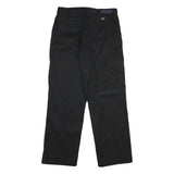 DICKIES Mens Cotton Blend Black Regular Straight Trousers W32 L30 Workwear Zip