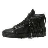 HOGAN Women’s Fringe Lace-Up Black Leather High Top Trainers UK 5.5 Stylish