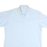 Mens Light Blue Cotton Plain Shirt M Classic Regular Fit Casual Button Shirt