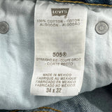 Levis 505 Jeans - 32W 32L Blue Cotton