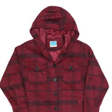 TWIN TIP Womens Red & Black Check Jacket M Polyester Hooded Button Closure