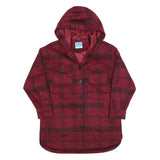 TWIN TIP Womens Red & Black Check Jacket M Polyester Hooded Button Closure