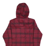 TWIN TIP Womens Red & Black Check Jacket M Polyester Hooded Button Closure