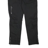 CHICOREE Womens Black Cotton Blend Slim Straight Trousers W31 L27 Zip Closure