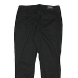 CHICOREE Womens Black Cotton Blend Slim Straight Trousers W31 L27 Zip Closure