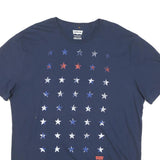 LEVI'S Mens Blue Cotton Blend Graphic T-Shirt 2XL Short Sleeve Crew Neck