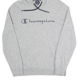 CHAMPION Mens Grey Hoodie S Cotton Blend Pullover Sweatshirt Casual