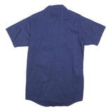 ARAMARK Womens Blue Short Sleeve Work Shirt S Button Up Cotton Blend