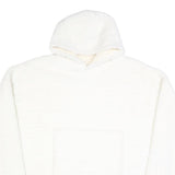 Womens White Hooded Pullover M Plush Soft Texture